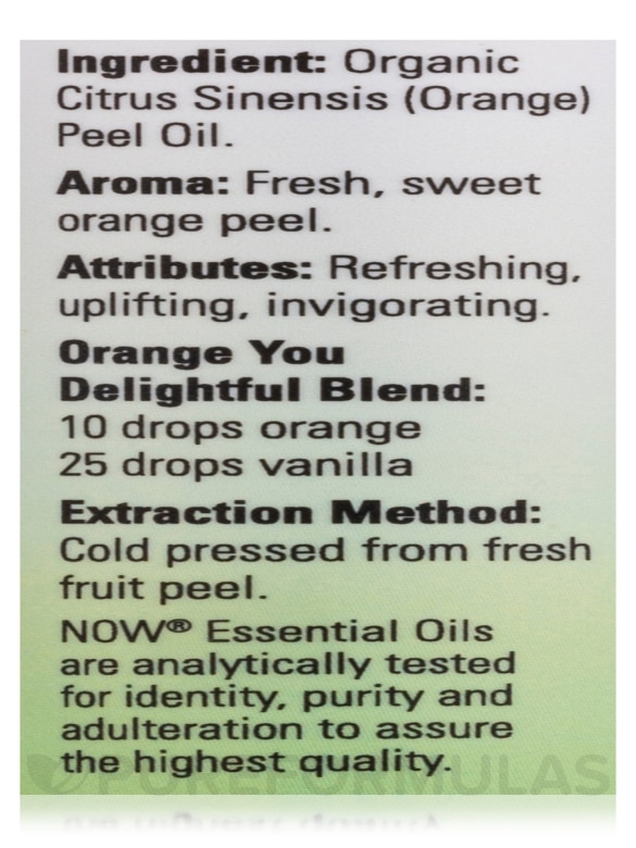 NOW® Organic Essential Oils - Orange Oil - 1 fl. oz (30 ml) - Alternate View 4