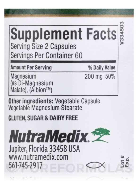 Magnesium Malate - 120 Vegetable Capsules - Alternate View 4