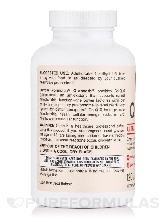 Q-Absorb Co-Q10 100 mg - 120 Softgels - Alternate View 2
