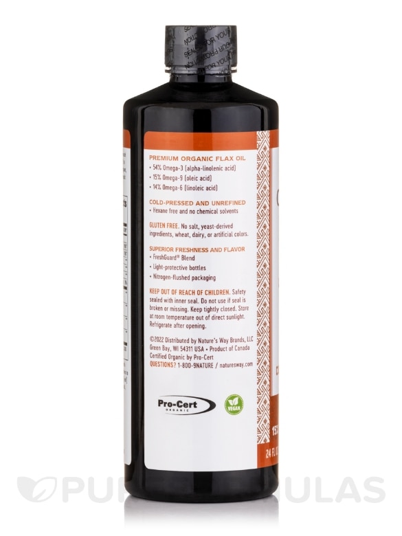 Flax Oil Super Lignan Liquid - 24 fl. oz (710 ml) - Alternate View 2