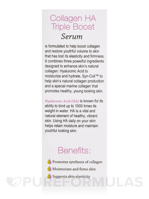 Collagen HA Triple Boost Face Serum with Hyaluronic Acid