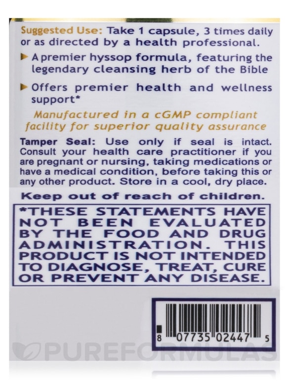 Hyssinol™ - 60 Plant-Source Capsules - Alternate View 6