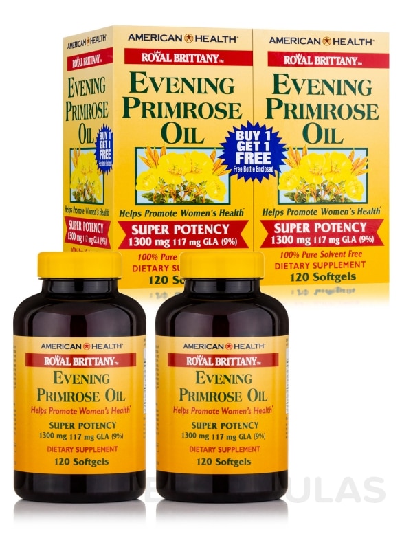 Royal Brittany™ Evening Primrose Oil 1300 mg - 120 + 120 Free Softgels - Alternate View 1