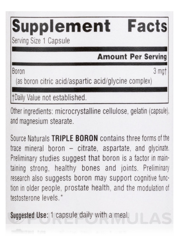 Triple Boron 3 mg - 100 Capsules - Alternate View 3