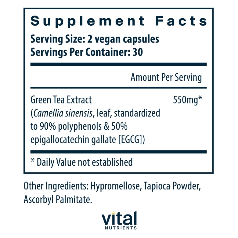 Green Tea Extract 80% 275 mg - 60 Vegetarian Capsules - Alternate View 5