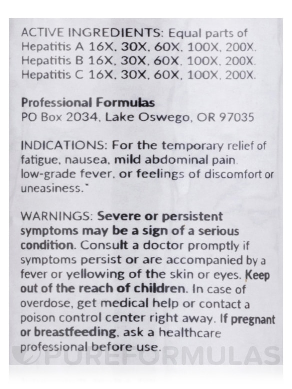Hepatitis Nosode (Low) - 2 fl. oz (60 ml) - Alternate View 4