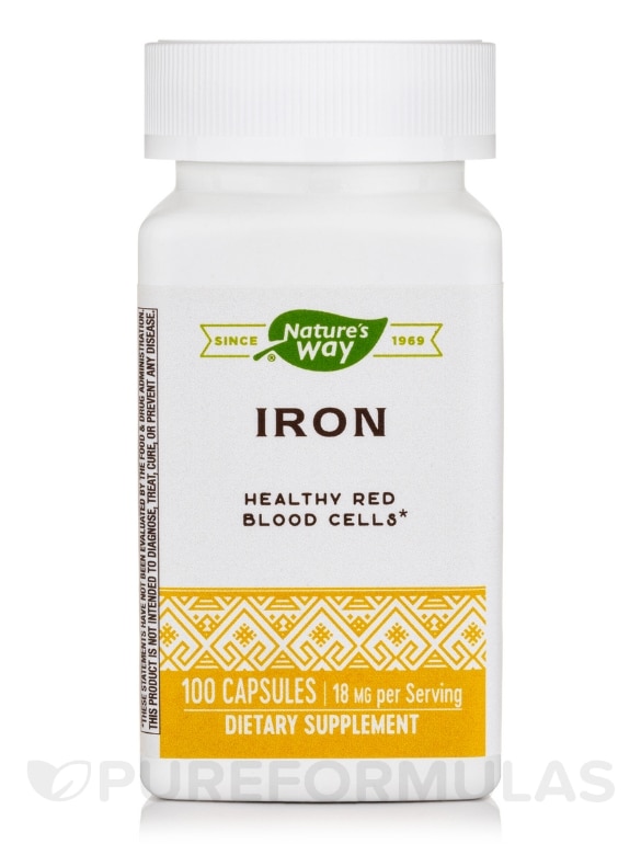 Iron 18 mg - 100 Capsules
