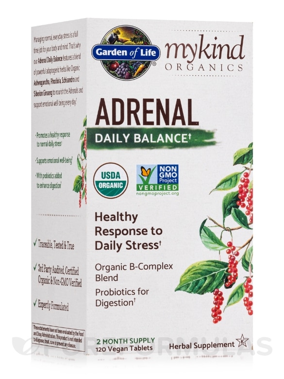 mykind Organics Adrenal Daily Balance - 120 Vegan Tablets