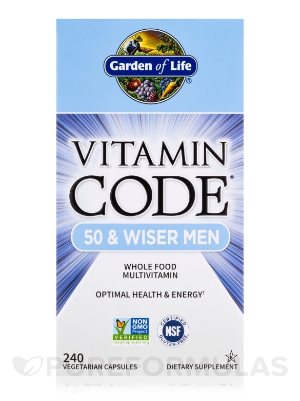 Vitamin Code® - 50 & Wiser Men - 240 Vegetarian Capsules - Alternate View 3