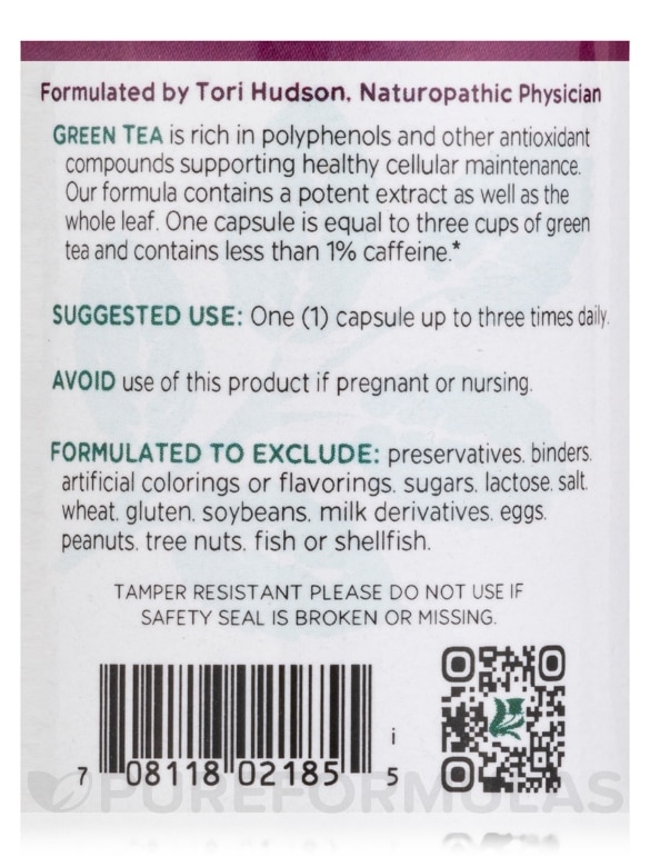 Green Tea - 60 Vegetarian Capsules - Alternate View 4