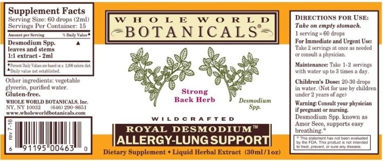 Royal Desmodium™ Allergy-Lung Support Liquid Extract - 1 oz (30 ml) - Alternate View 1