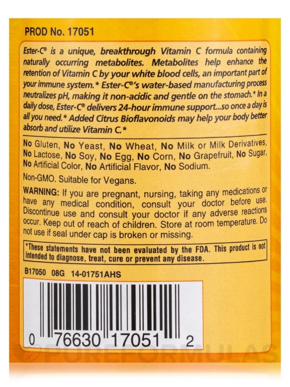 Ester-C® Powder with Citrus Bioflavonoids - 8 oz (226.8 Grams) - Alternate View 4