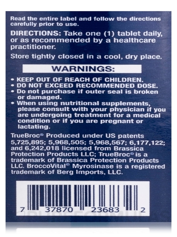 Optimized Broccoli and Cruciferous Blend - 30 Enteric Coated Tablets - Alternate View 4