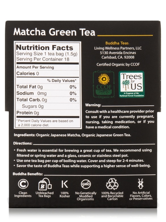 Organic Matcha Green Tea - 18 Tea Bags - Alternate View 4