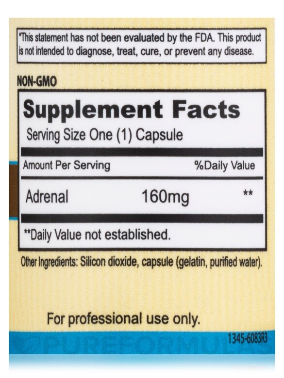 Adrenal 160 mg - 60 Capsules - Alternate View 4