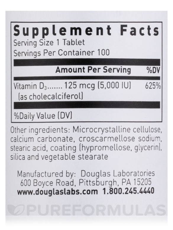 Vitamin D 5000 IU - 100 Tablets - Alternate View 4