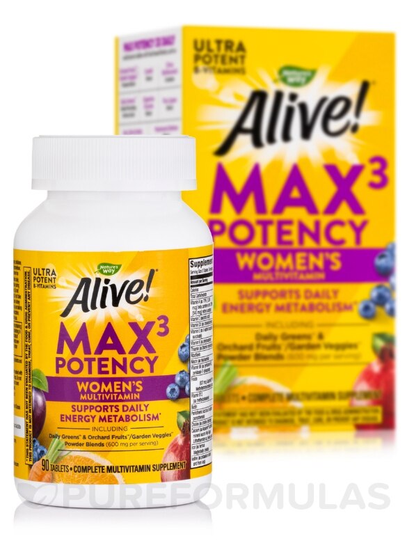 Alive!® Max3 Potency Daily Women's Multivitamin - 90 Tablets - Alternate View 1