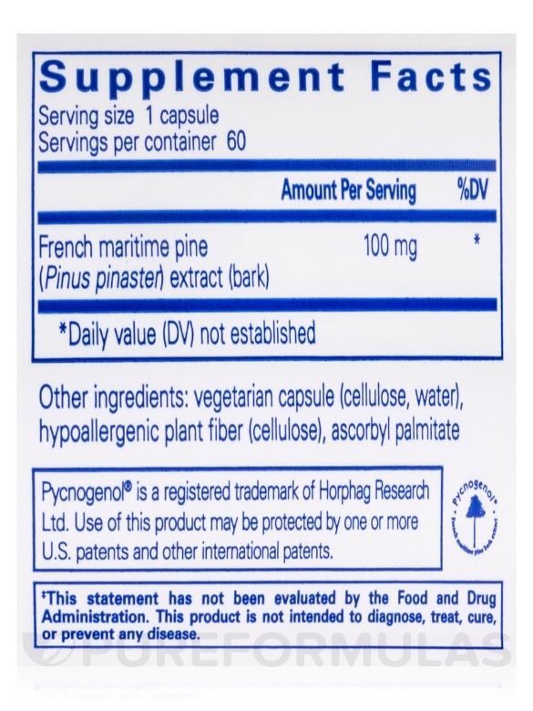 Pycnogenol® 100 mg - 60 Capsules - Alternate View 4
