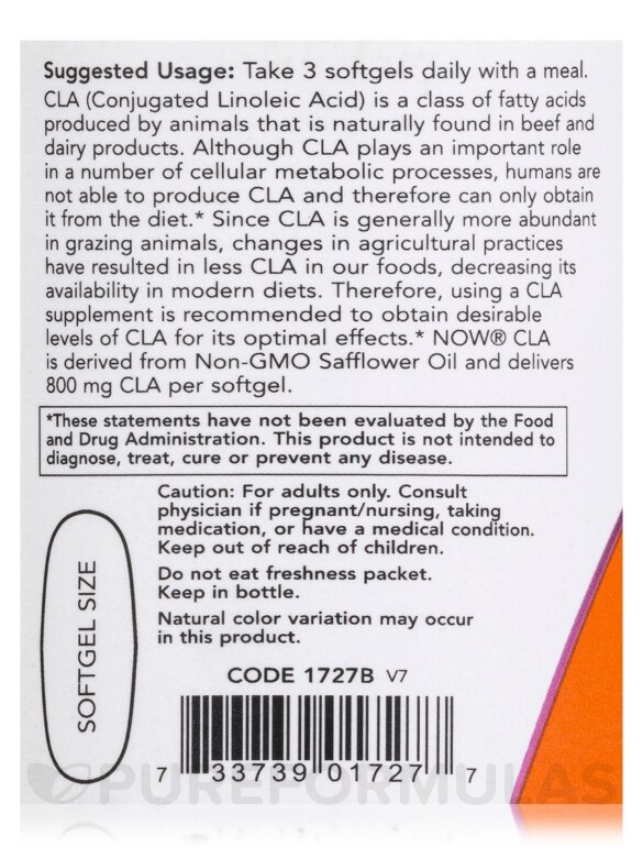CLA 800 mg - 90 Softgels - Alternate View 4