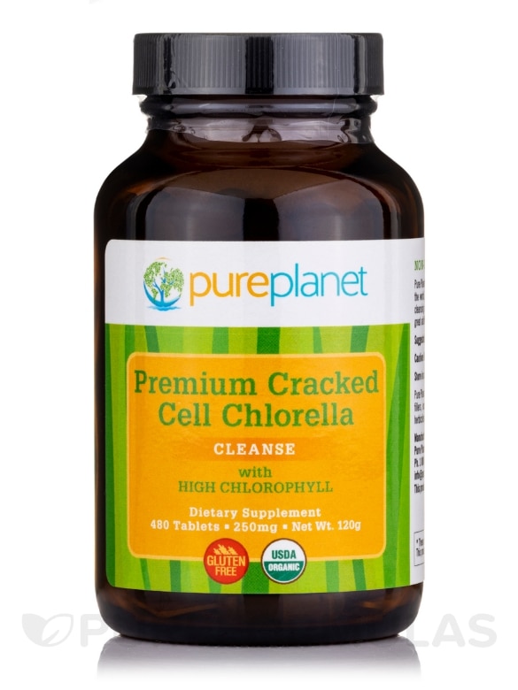 Organic Premium Cracked Cell Chlorella 250 mg - 480 Tablets