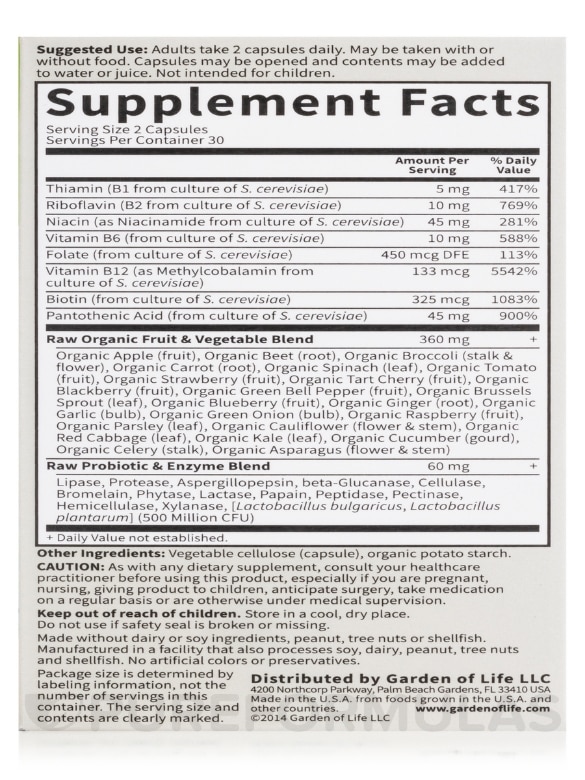Vitamin Code® - Raw B Complex™ - 60 Vegan Capsules - Alternate View 7