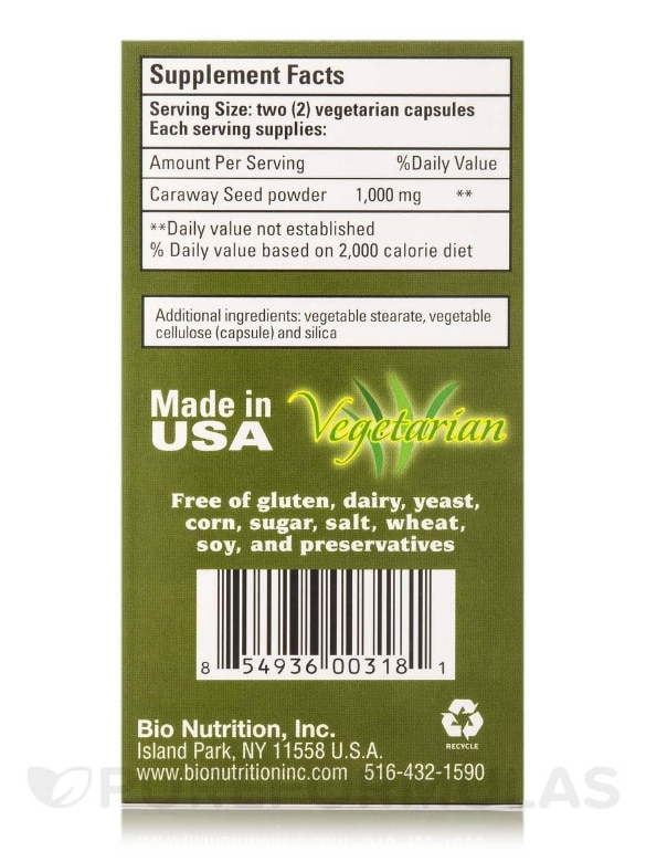 Caraway Seed - 60 Vegetarian Capsules - Alternate View 2