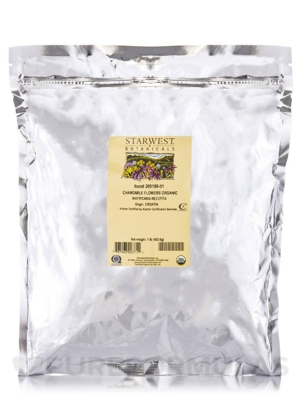 Organic Chamomile Whole Flowers - 1 lb (453.6 Grams)