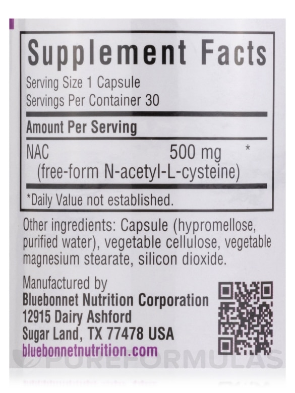 NAC 500 mg - 30 Vegetable Capsules - Alternate View 3
