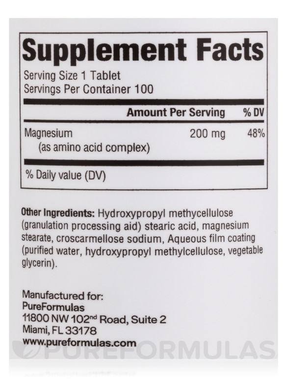 Amino-Mag 200 mg - 100 Tablets - Alternate View 3