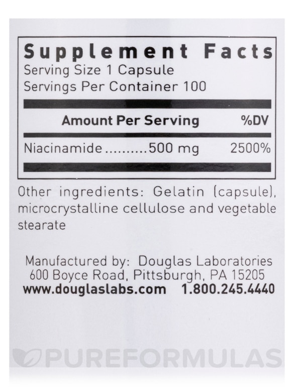 Niacinamide 500 mg - 100 Capsules - Alternate View 4