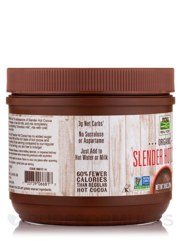 NOW Real Food® - Cocoa Lovers™ Slender Hot Cocoa - 10 oz (284 Grams) - Alternate View 3