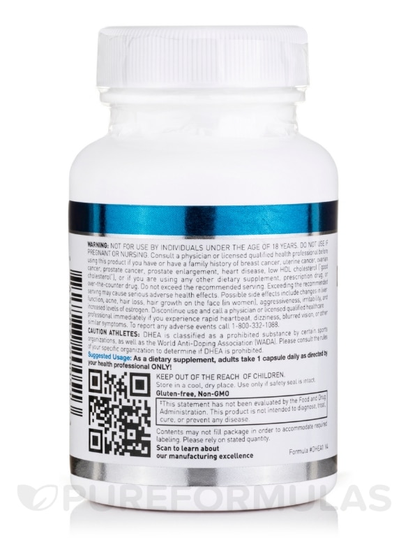 DHEA 10 mg (Micronized) - 100 Vegetarian Capsules - Alternate View 3