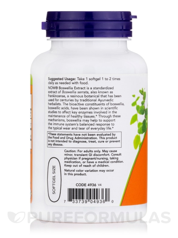 Boswellia Extract 500 mg - 90 Softgels - Alternate View 2