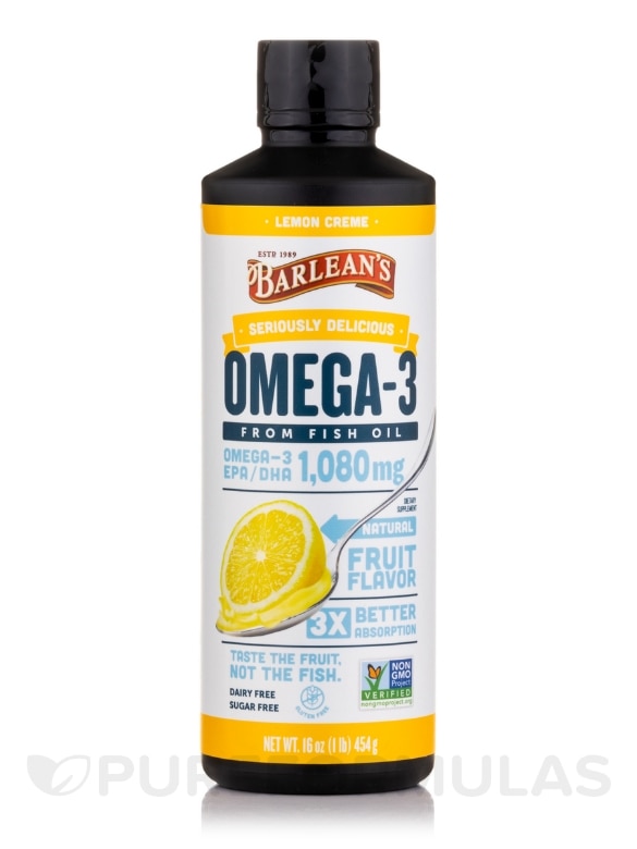 Seriously Delicious® Omega-3 Fish Oil, Lemon Crème - 16 oz (454 Grams)