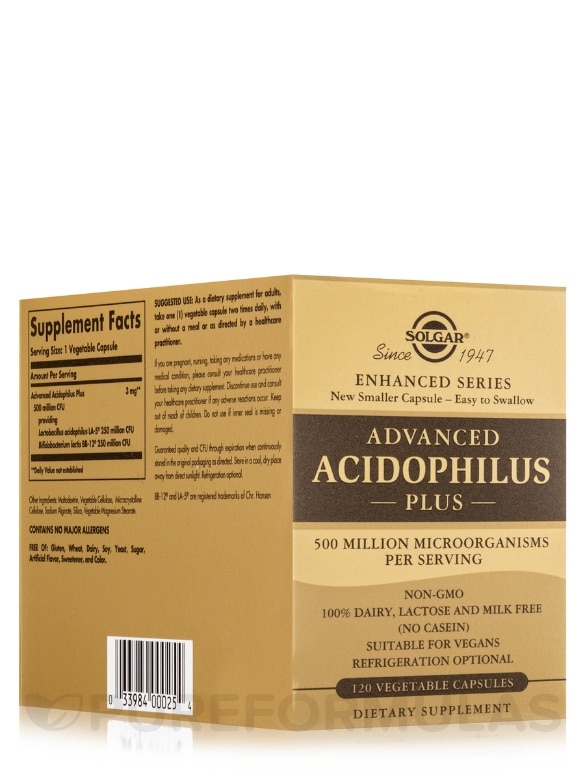 Advanced Acidophilus Plus - 120 Vegetable Capsules