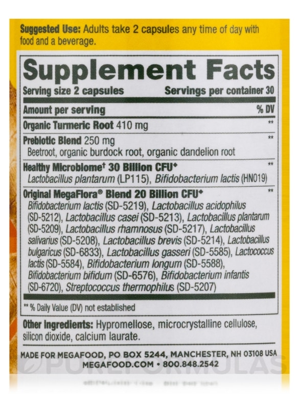 MegaFlora® Probiotic with Turmeric - 60 Capsules - Alternate View 4