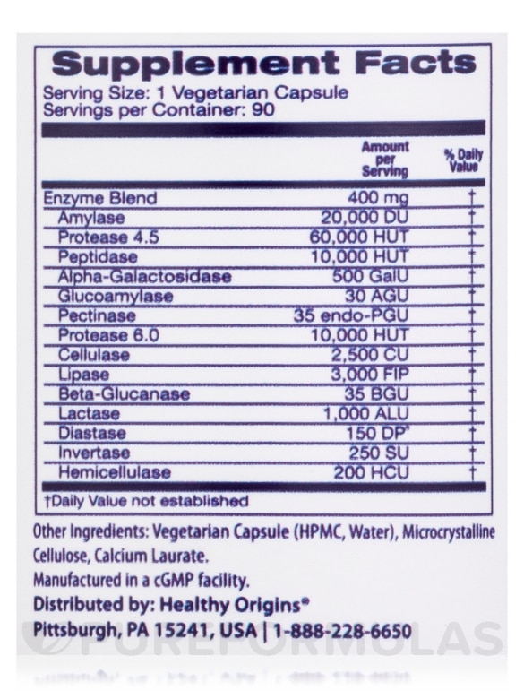 Digestive Enzymes Broad Spectrum - 90 Veggie Capsules - Alternate View 3