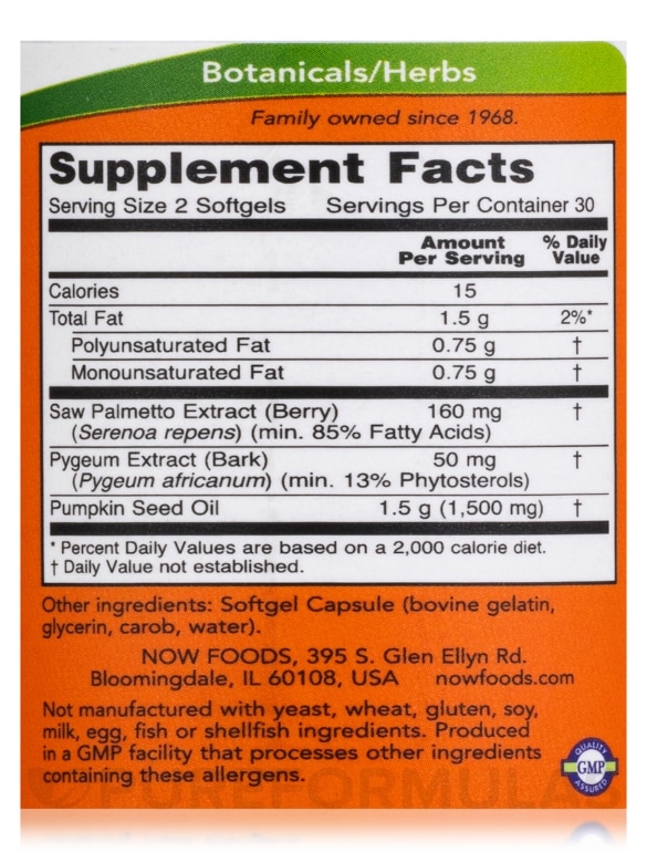 Pygeum & Saw Palmetto - 60 Softgels - Alternate View 3