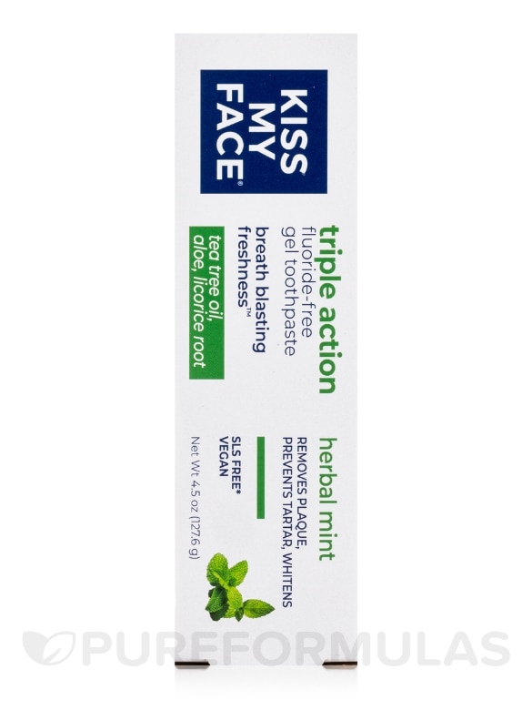 Triple Action Cool Mint Gel Fluoride Free Toothpaste - 4.5 oz (127.6 Grams) - Alternate View 5