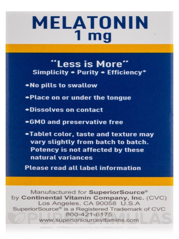 Melatonin 1 mg - 100 MicroLingual® Tablets - Alternate View 9