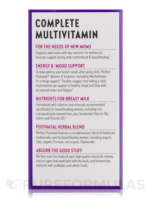 Perfect Postnatal Multivitamin - 96 Vegetarian Tablets - Alternate View 6