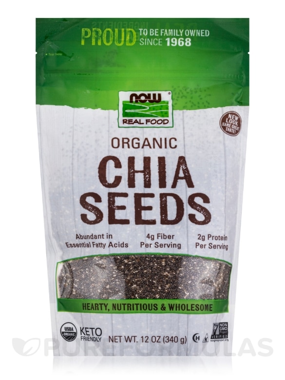 NOW Real Food® - Organic Chia Seeds - 12 oz (340 Grams)