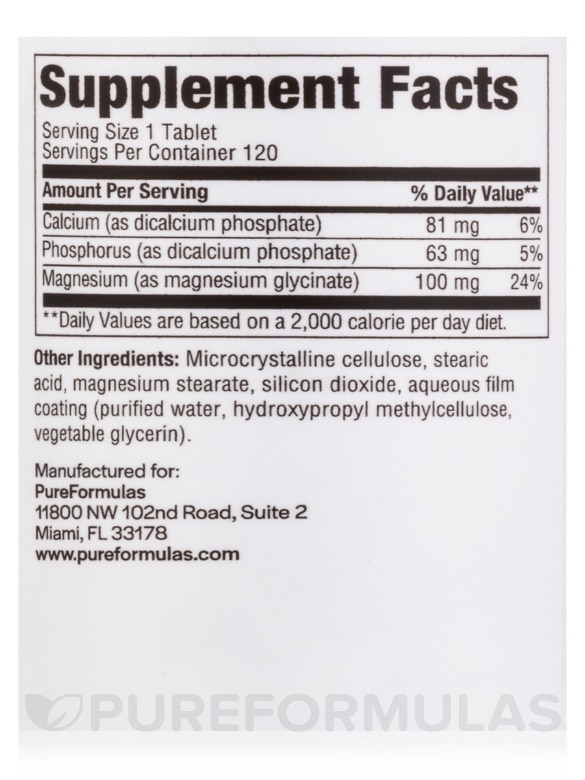 Magnesium Glycinate 100 mg - 120 Tablets - Alternate View 3