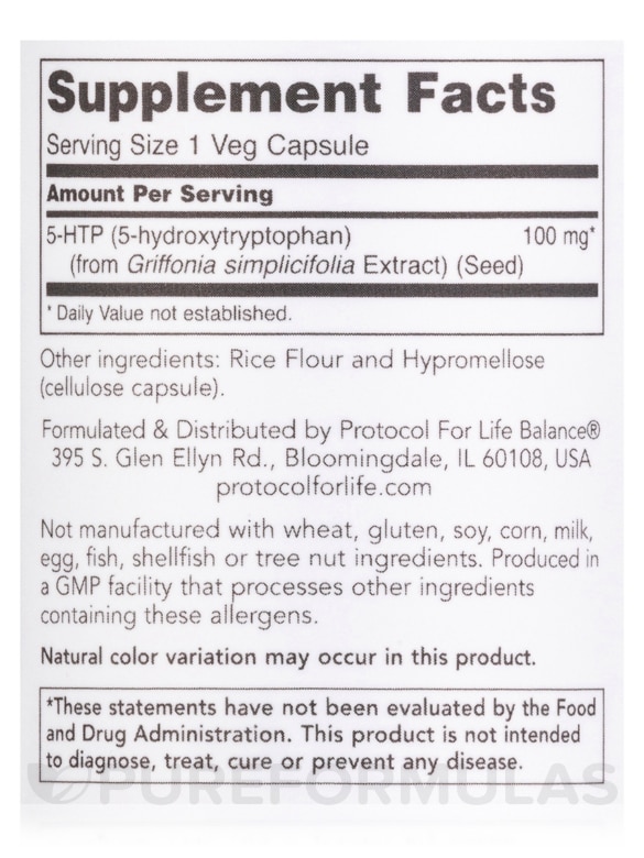 5-HTP 100 mg - 90 Veg Capsules - Alternate View 3