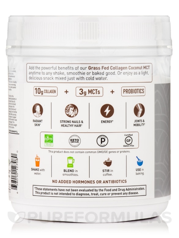 Grass Fed Collagen Coconut MCT Powder