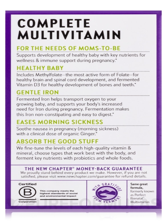 Perfect Prenatal™ Multivitamin - 96 Vegetarian Tablets - Alternate View 9