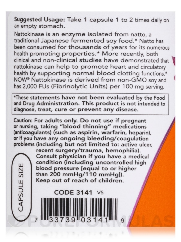 Nattokinase 100 mg - 120 Veg Capsules - Alternate View 4