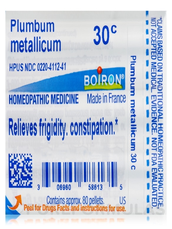 Plumbum Metallicum 30c - 1 Tube (approx. 80 pellets) - Alternate View 6