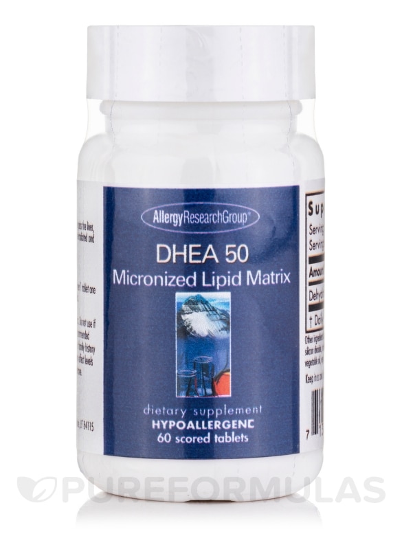 DHEA 50 mg Micronized Lipid Matrix - 60 Scored Tablets