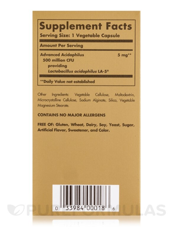 Advanced Acidophilus - 100 Vegetable Capsules - Alternate View 5